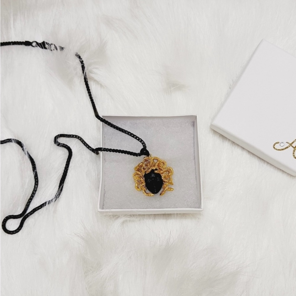 MARCOZO  medusa Gold and Black Necklace